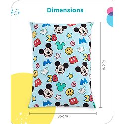 Babyhug Disney Cotton Rectangular Pillow With Smiley Mickey Face Print - Blue