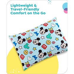 Babyhug Disney Cotton Rectangular Pillow With Smiley Mickey Face Print - Blue