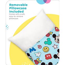 Babyhug Disney Cotton Rectangular Pillow With Smiley Mickey Face Print - Blue