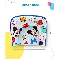 Babyhug Disney Cotton U Shape Pillow with Smiley Mickey Face Print - Blue