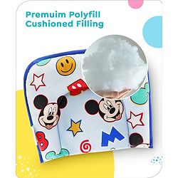 Babyhug Disney Cotton U Shape Pillow with Smiley Mickey Face Print - Blue