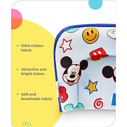Babyhug Disney Cotton U Shape Pillow with Smiley Mickey Face Print - Blue