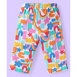 Babyhug Single Jersey Knit Full Sleeves Printed Night Suit - White