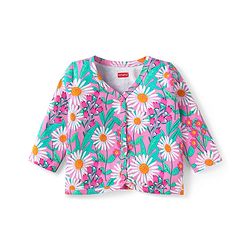 Babyhug Single Jersey Knit Full Sleeves Night Suit With Floral Print - Purple