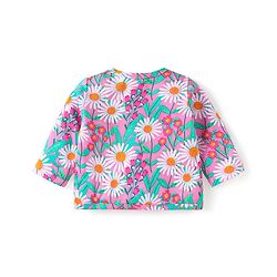 Babyhug Single Jersey Knit Full Sleeves Night Suit With Floral Print - Purple