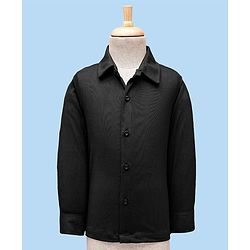 Babyhug Knit Full Sleeves Solid 3 Piece Party Suit With Bow - White & Black