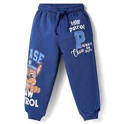Babyhug Cotton Looper Knit Full Length Lounge Pant with Paw Patrol Print - Navy Blue