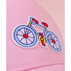 Babyhug Baseball Cap with Cycle Print Pink - Diameter 13cm
