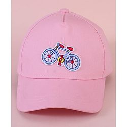 Babyhug Baseball Cap with Cycle Print Pink - Diameter 14cm