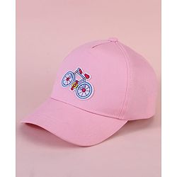 Babyhug Baseball Cap with Cycle Print Pink - Diameter 14cm