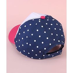 Babyhug Baseball Cap with Minnie Mouse & Text Print White & Navy Blue - Diameter 14cm