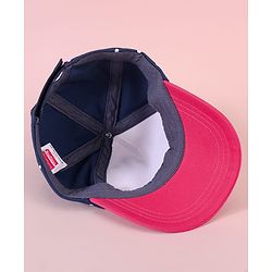 Babyhug Baseball Cap with Minnie Mouse & Text Print White & Navy Blue - Diameter 14cm
