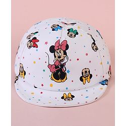 Babyhug Baseball Cap with Minnie Mouse White - Diameter 16cm