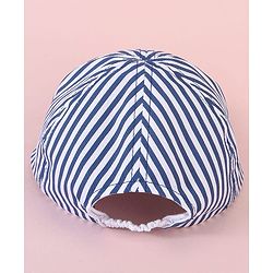 Babyhug Baseball Cap with Stripes White & Navy Blue - Diameter 16cm