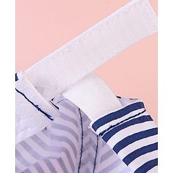 Babyhug Cotten Blend Baseball Cap With Striped Print Navy Blue - Diameter 17 cm