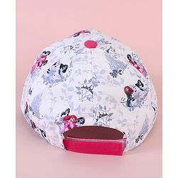 Babyhug Baseball Cap with Disney Princess Print  Pink & White - Diameter 13