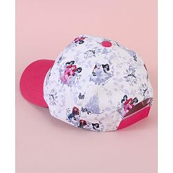 Babyhug Baseball Cap with Disney Princess Print  Pink & White - Diameter 13