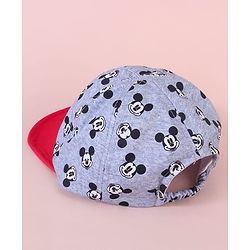 Babyhug Baseball Cap with Mickey Mouse Print Red & Grey - Diameter 15