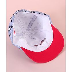 Babyhug Baseball Cap with Mickey Mouse Print Red & Grey - Diameter 15