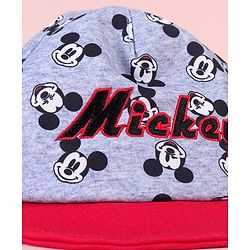 Babyhug Baseball Cap with Mickey Mouse Print Red & Grey - Diameter 15