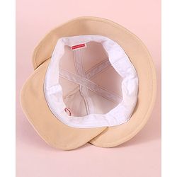Babyhug  Baseball Cap with Ear Applique & Number Embroidery Beige - Diameter 16 cm