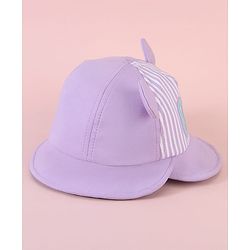 Babyhug  Baseball Cap with Ear Applique & Number Embroidery Purple - Diameter 16 cm