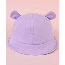 Babyhug  Baseball Cap with Ear Applique & Number Embroidery Purple - Diameter 16 cm