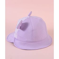 Babyhug  Baseball Cap with Ear Applique & Number Embroidery Purple - Diameter 16 cm