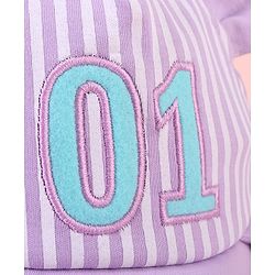 Babyhug  Baseball Cap with Ear Applique & Number Embroidery Purple - Diameter 16 cm