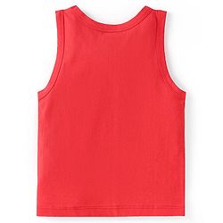 Babyhug 100% Cotton Knit Sleeveless Sandos With Stripes & Fruits Print Pack of 3 - Red Yellow & White