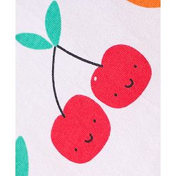 Babyhug 100% Cotton Knit Sleeveless Sandos With Stripes & Fruits Print Pack of 3 - Red Yellow & White