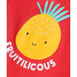 Babyhug 100% Cotton Knit Sleeveless Sandos With Stripes & Fruits Print Pack of 3 - Red Yellow & White
