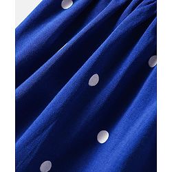 Babyhug Cotton Knit Sleeveless Sailor Collar Dress With Polka Dot Print - Blue