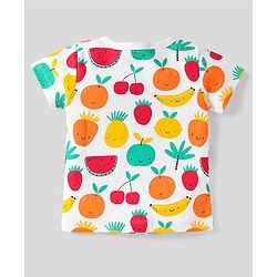 Babyhug 100% Cotton Interlock Knit Front Open Half Sleeves jhablas With Striped & Animal Print Pack Of 3 - Red Yellow & White