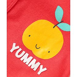 Babyhug 100% Cotton Interlock Knit Front Open Half Sleeves jhablas With Striped & Animal Print Pack Of 3 - Red Yellow & White