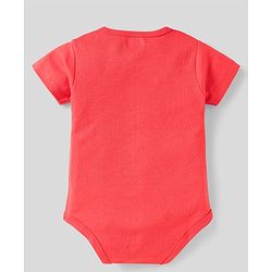 Babyhug 100% Cotton Half Sleeves Onesies With Stripes & Fruit Print Pack of 3 - Red Yellow & White