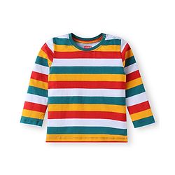 Babyhug Cotton Knit Full Sleeves T-Shirts with Stripes & Patch Detailing Pack of 3 - Multicolor