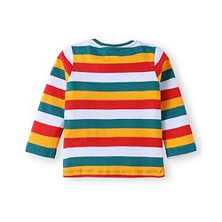 Babyhug Cotton Knit Full Sleeves T-Shirts with Stripes & Patch Detailing Pack of 3 - Multicolor