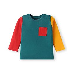 Babyhug Cotton Knit Full Sleeves T-Shirts with Stripes & Patch Detailing Pack of 3 - Multicolor