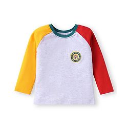 Babyhug Cotton Knit Full Sleeves T-Shirts with Stripes & Patch Detailing Pack of 3 - Multicolor