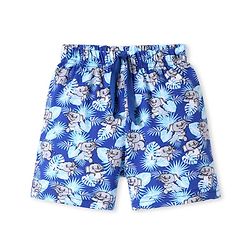 Babyhug Cotton Knit Mid Thigh Length Shorts with Elephant Print - Blue
