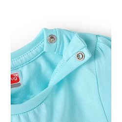 Babyhug Cotton Knit Half Sleeves Shorts Night Suit with Unicorn Print - Light Blue