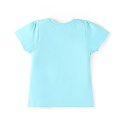Babyhug Cotton Knit Half Sleeves Shorts Night Suit with Unicorn Print - Light Blue