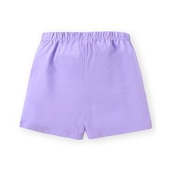 Babyhug Cotton Single Jersey Knit Mid Thigh Shorts Floral & Leafy Print Pack of 3 - Pink Navy & Purple