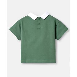 Babyhug Disney Single Jersey Knit Half Sleeves Overlapped T-Shirt & Skirt Set With Daisy Duck Graphics - Dark Green
