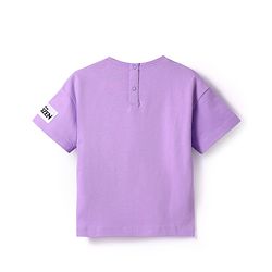 Babyhug Disney Single Jersey Knit Half Sleeves T-Shirt And Lounge Pants Set With Disney Princess Graphics - Lavender