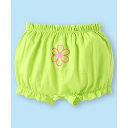 Babyhug 100% Cotton Knit Floral & Polka Dots Printed  Bloomers Pack of 3 - Green Pink & White