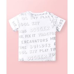 Babyhug Single Jersey Knit Half Sleeves T-Shirt & Shorts Set with JCB  Print -White & Yellow