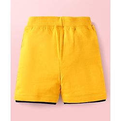 Babyhug Single Jersey Knit Half Sleeves T-Shirt & Shorts Bear Print - Yellow & Navy