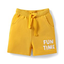 Babyhug Single Jersey Knit Half Sleeves Striped Shirts & Shorts Set With Bunny Print -  Blue & Yellow
